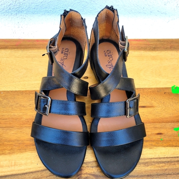 Euro Soft Vegan Leather Wedge Sandals Size 6.5 - Picture 9 of 16